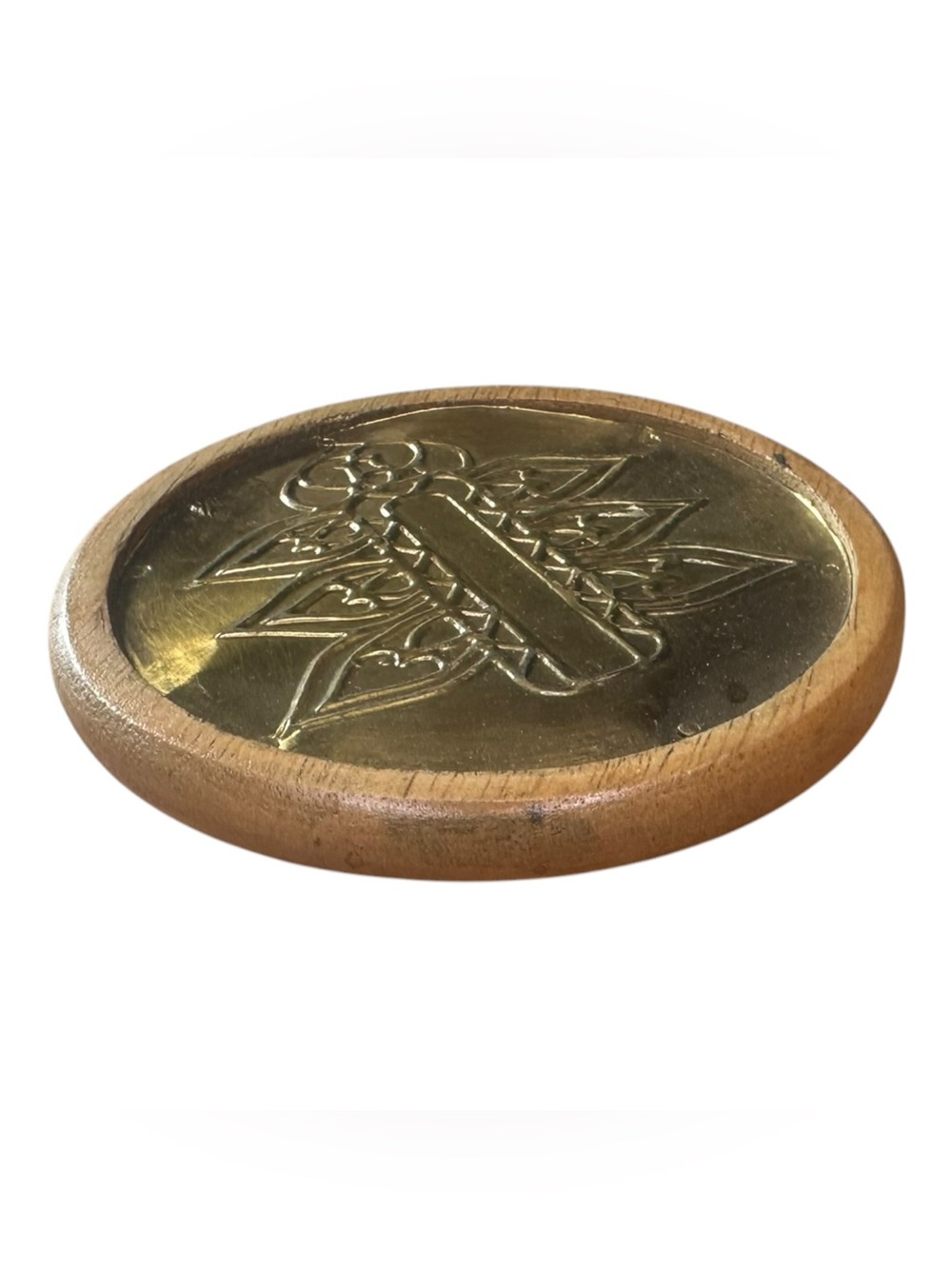 Cravings by Chrissy Teigen Wood Gold Metal Coasters Set of 8 Round Boho 4.25” - Picture 4 of 10